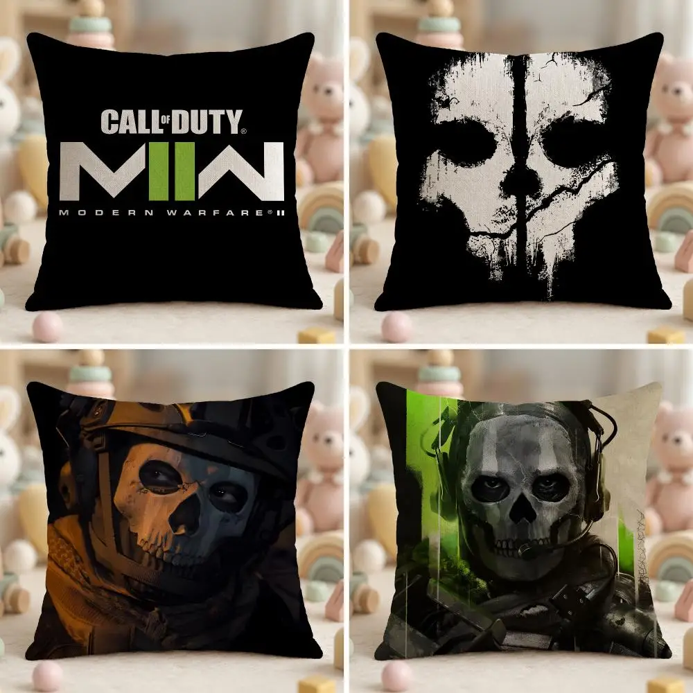 Cushion Cover Wrinkle-Resistant Short Plush Pillow Case Breathable Machine-Washable Game C-Call Of Duty Cartoon