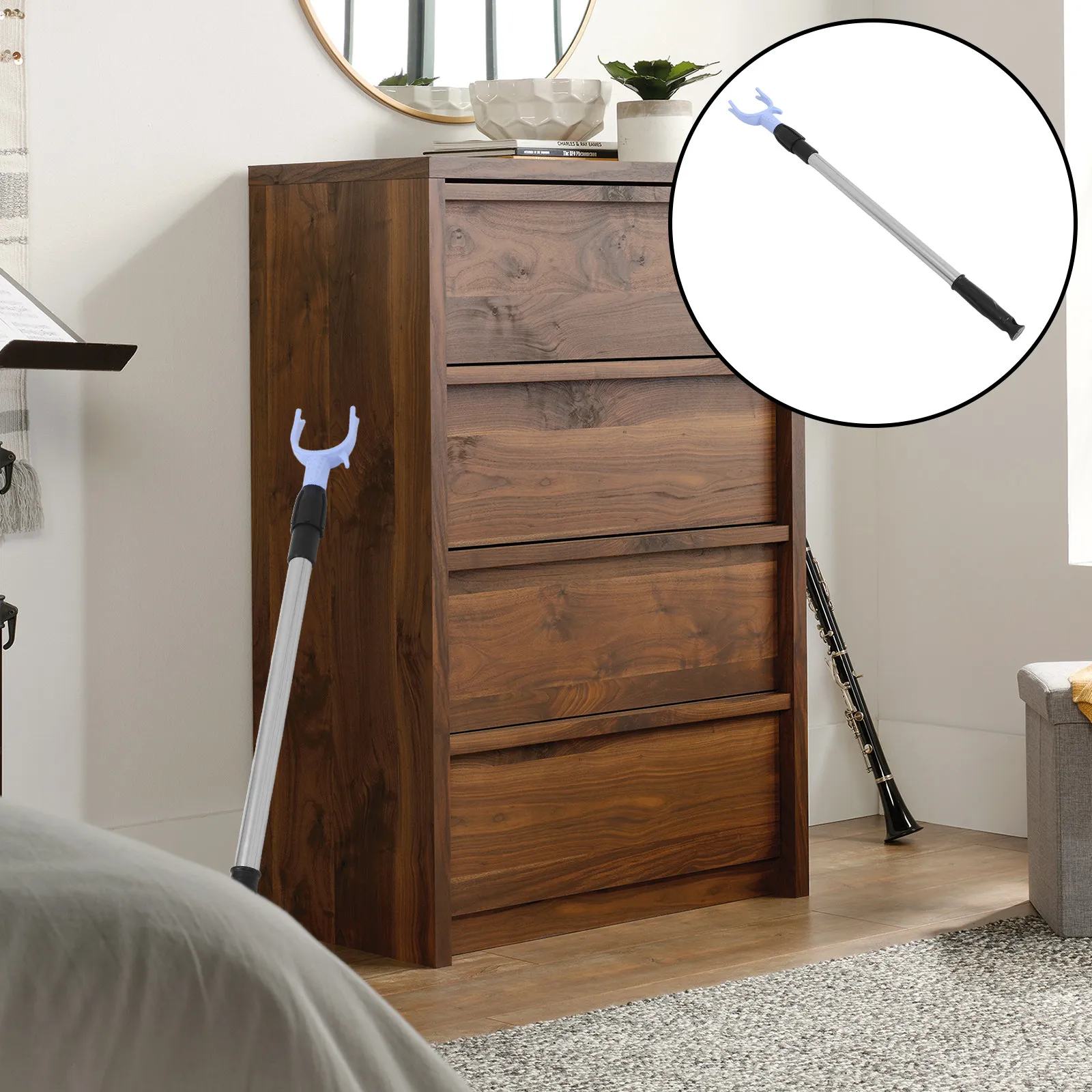 

Регулируемая телескопическая штанга из нержавеющей стали для сушки белья, вешалка-опора для шкафа, для домашнего использования