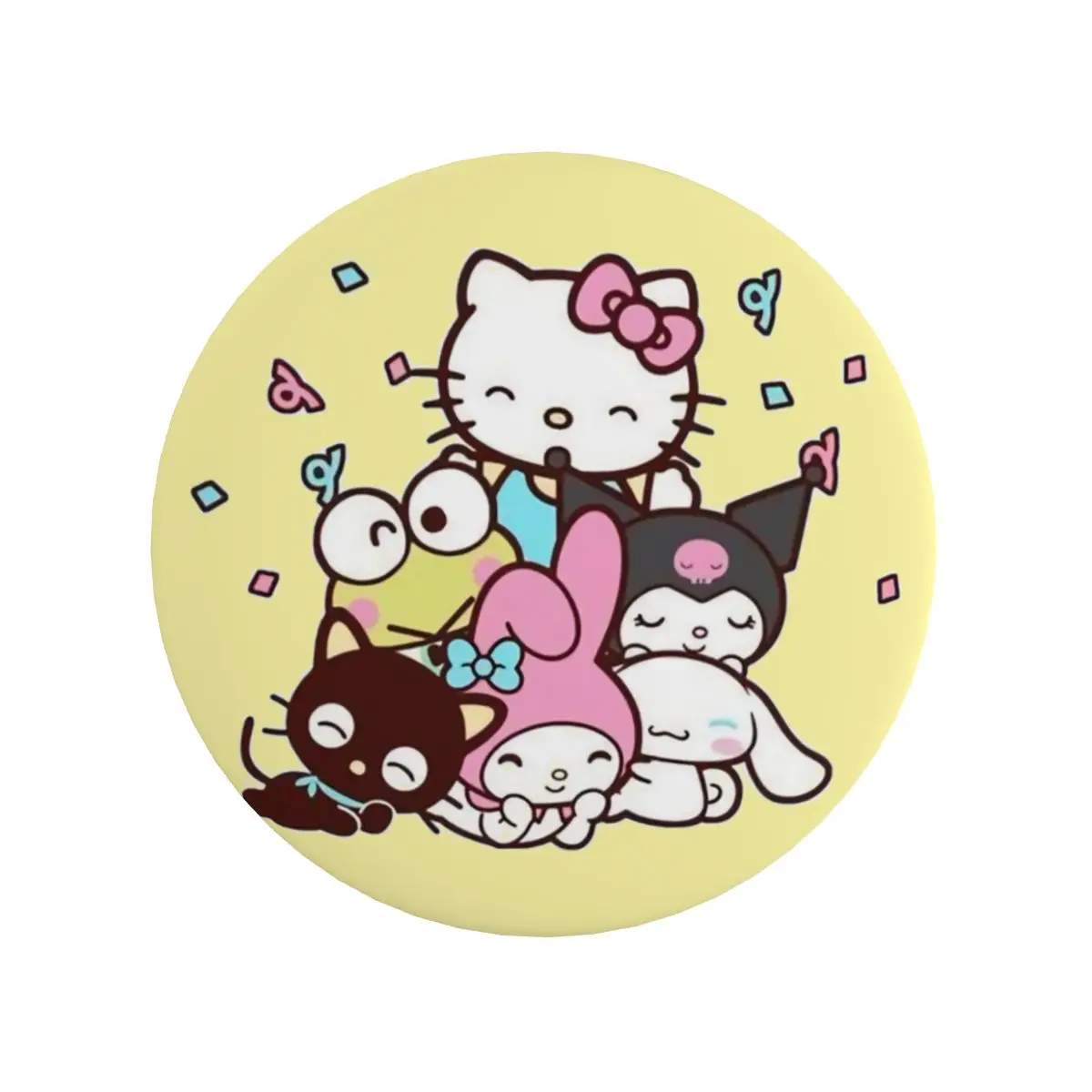 Alfileres de Hello Kitty y sus amigos para mochila, bolso, camisa, insignia, broche Cinnamoroll, encantador parche Kuromi, Kit de insignias de botones para