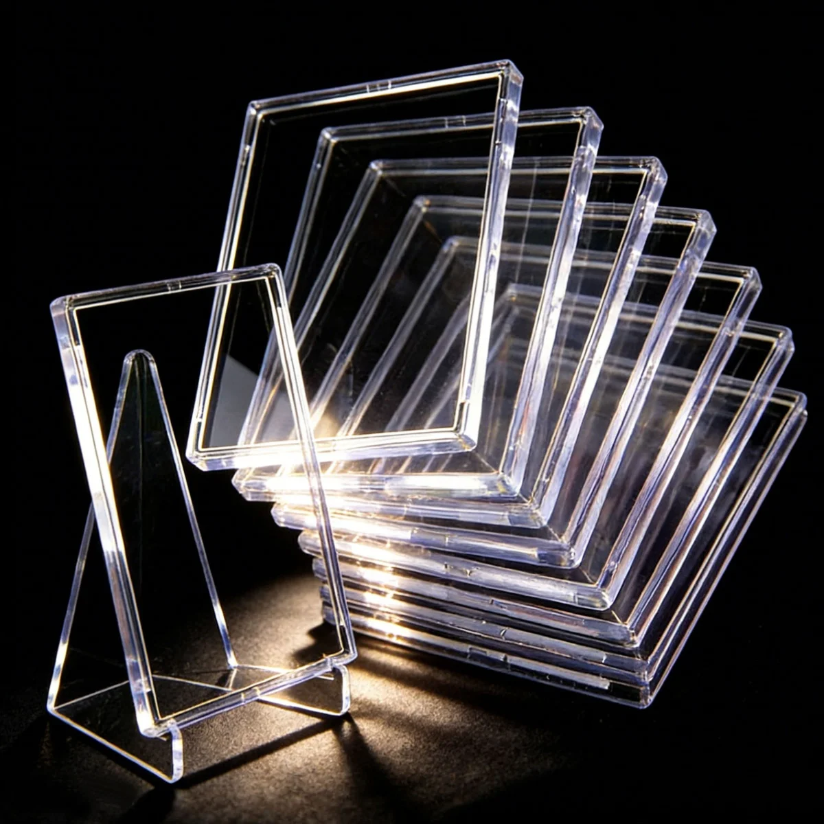 

4Pcs Hard Acrylic Toploader Sleeves, Clear Rigid Protectors for Baseball, MTG, TCG & Yu-Gi-Oh! Sports Trading Cards ZSY