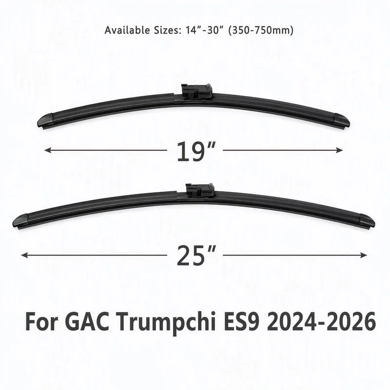 Car Custom Wet Arm Frameless Wiper Blades For GAC TRUMPCHI GS8 ES9 2022-2026 Windshield Water Spray Cleaning Auto Accessory