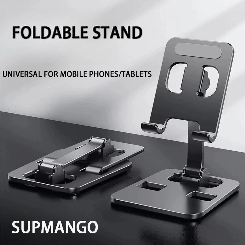 Suporte universal dobrável para telefone, suporte de mesa ajustável de liga de ferro para iphone, xiaomi, huawei, tablets, suporte portátil para celular