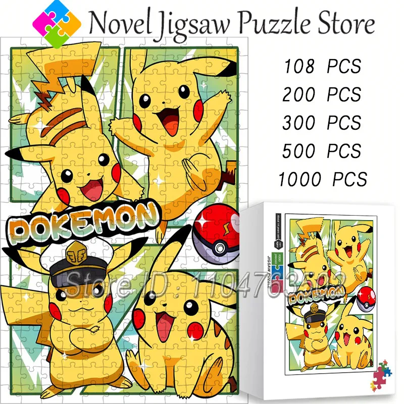 

Pokemon Pikachu Jigsaw Puzzle Cute Cartoon Character 108/200/300/500/1000 Pieces Puzzles Adult Handmade Toys Home Decoration