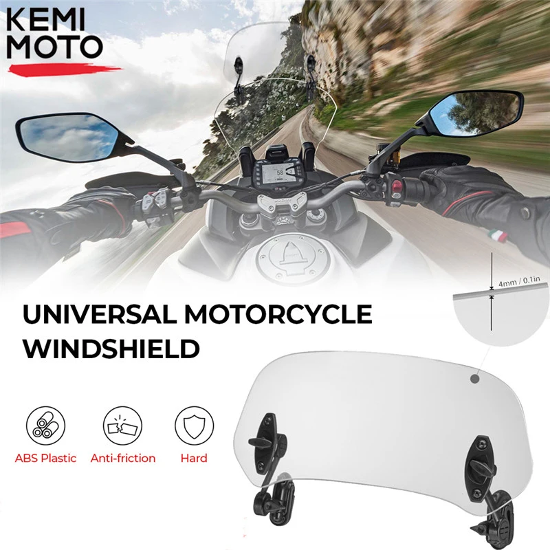 

Motorcycle windshield UniversalClamp-On Variable Windscreen Spoiler Extension For R 1200GS F800GS F650GS For Yamaha MT07 MT09