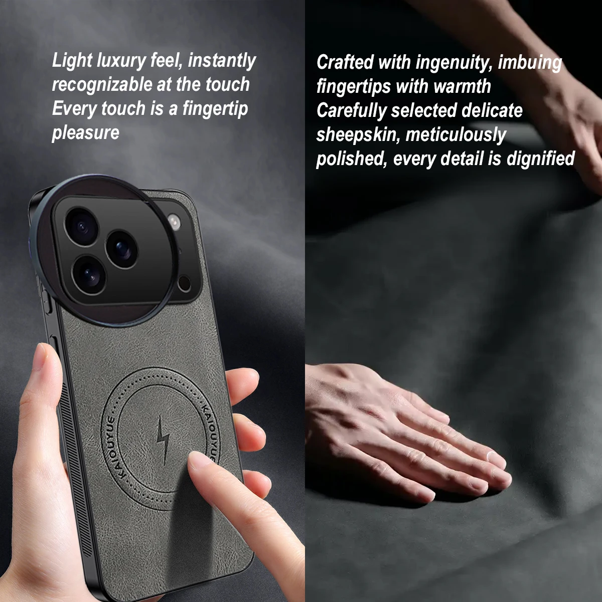 Роскошный чехол из овчины с магнитной беспроводной зарядкой для телефона с интерфейсом фильтра 58 мм, чехол для объектива телефона для iphone 17 pro 17pro max