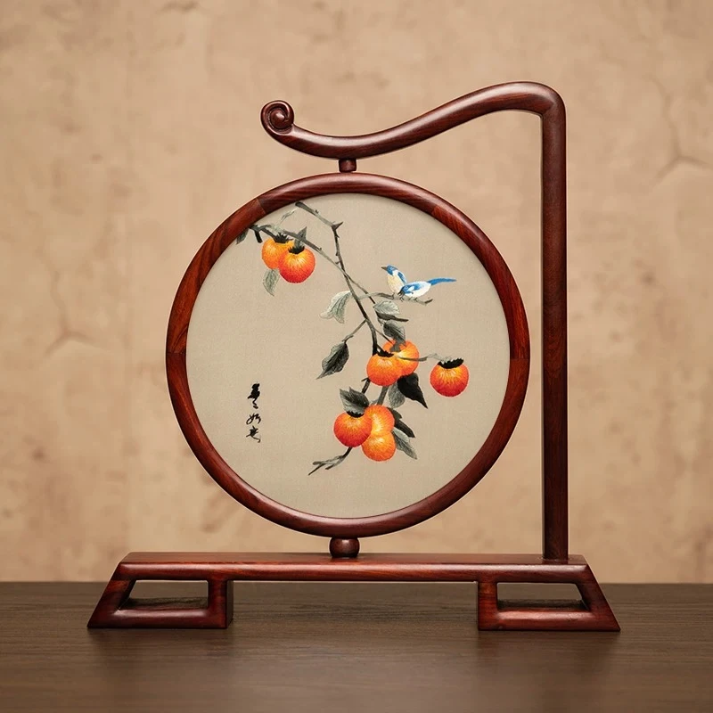 Ornament Chinese-style living room table double-sided embroidery desktop screen characteristic embroidery commemorative