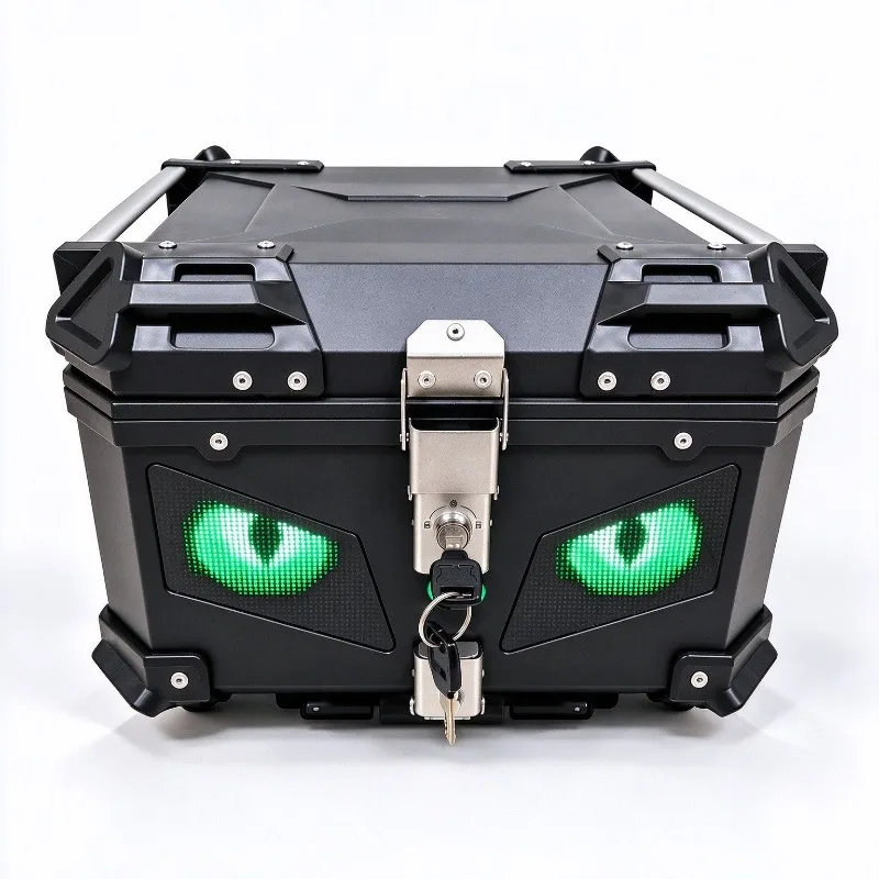 Dual LED display cool motorcycle trunk, Bluetooth connection personalized DIY electric vehicle trunk