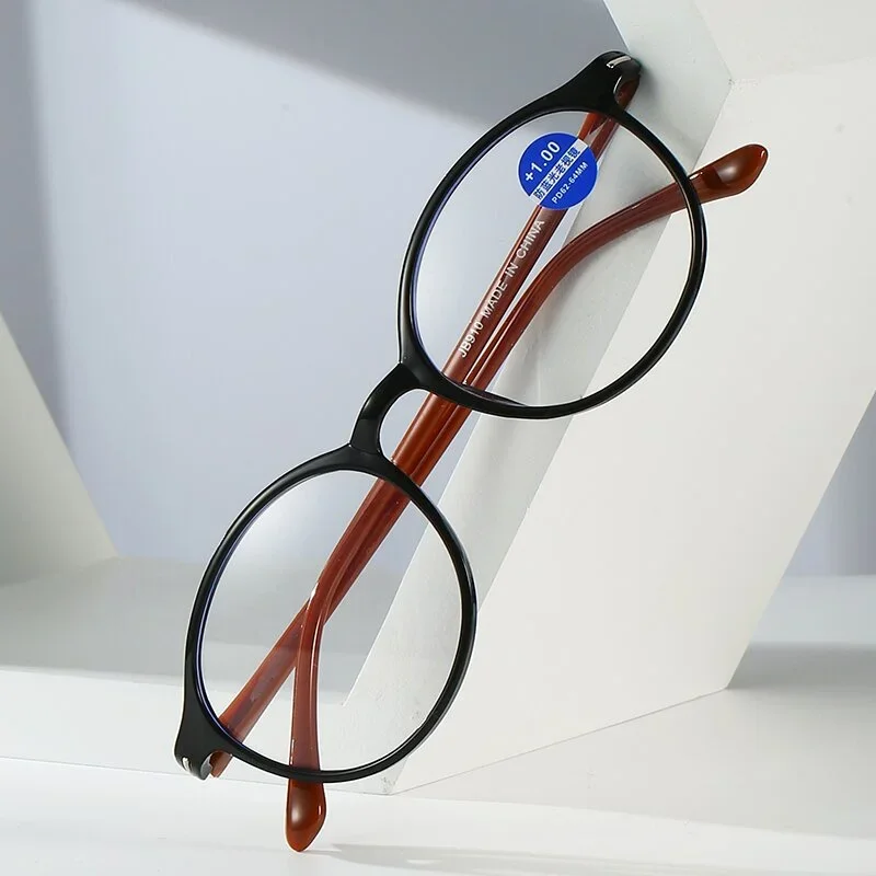 Retro Reading Glasses Women Men Ellipse Frame HD Lens Anti Blue Light Presbyopia EyeGlasses Diopter +1.0 to +4.0