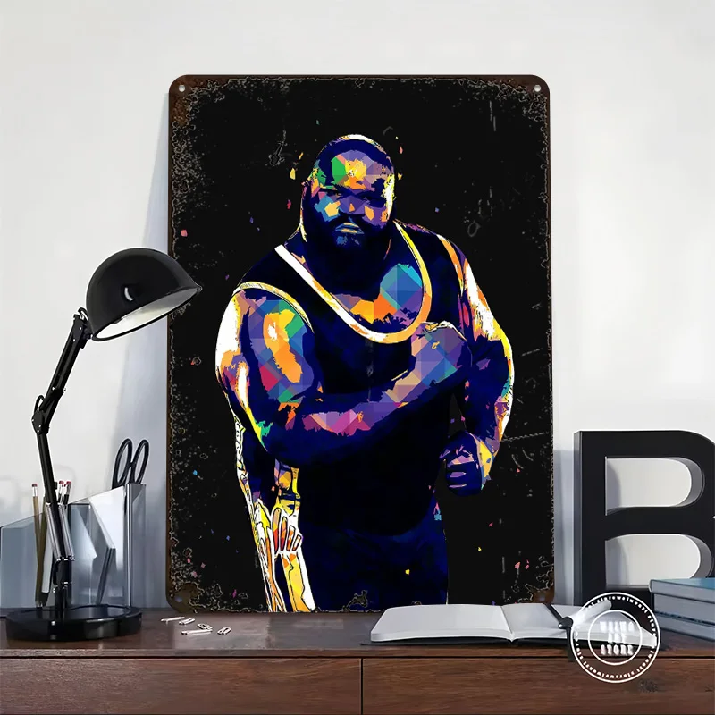 مارك هنري المصارع علامة معدنية جدار الفن بار اكسسوارات للمنزل عناصر الديكور خمر علامات القصدير الرجعية لغرفة الديكور المنزل في #2