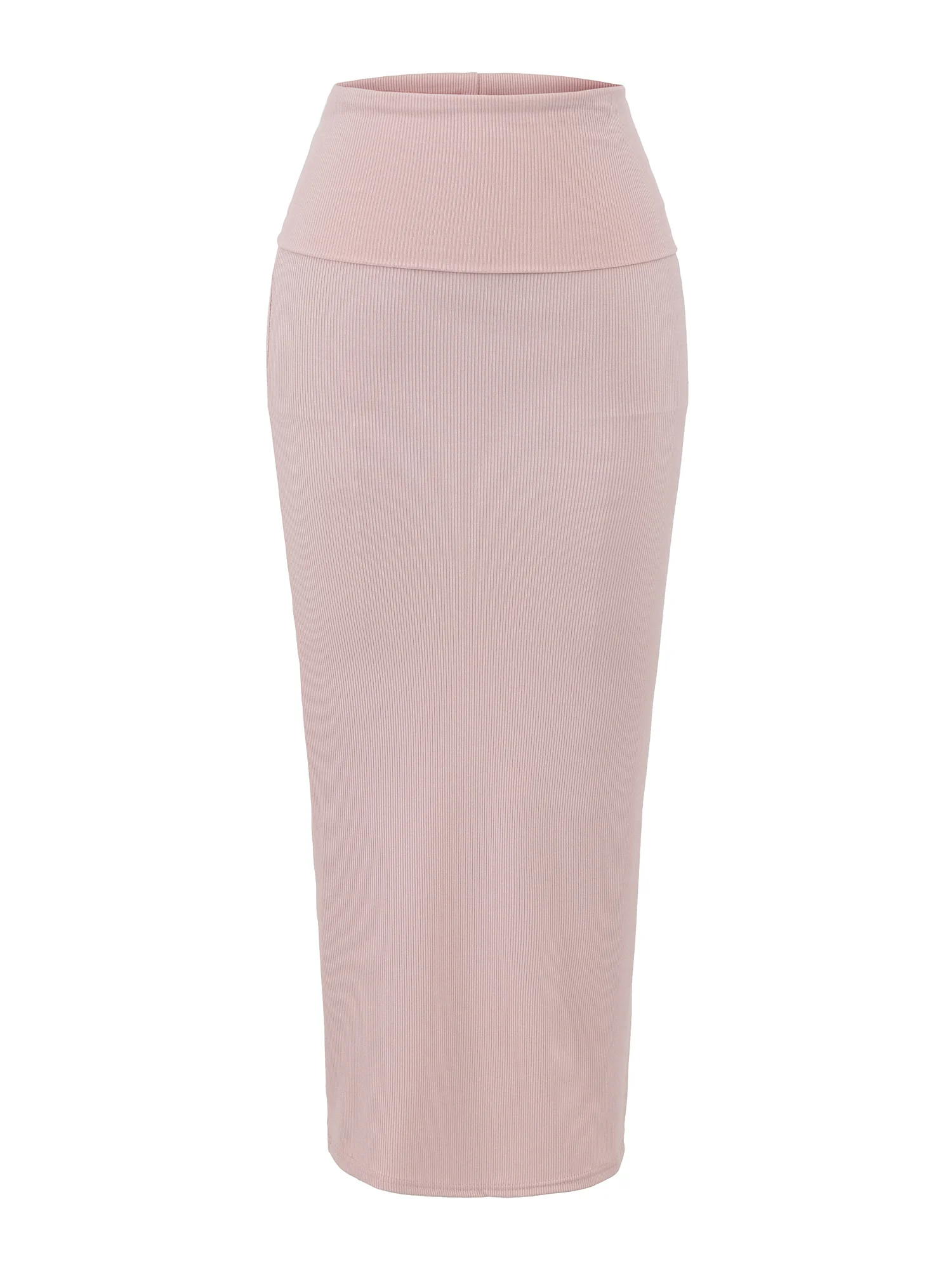 

High Waist Knitted Elastic f Body Skirt Women's Slimming Mid-Length Base Skirt American Sle Pure Color Daily Wear