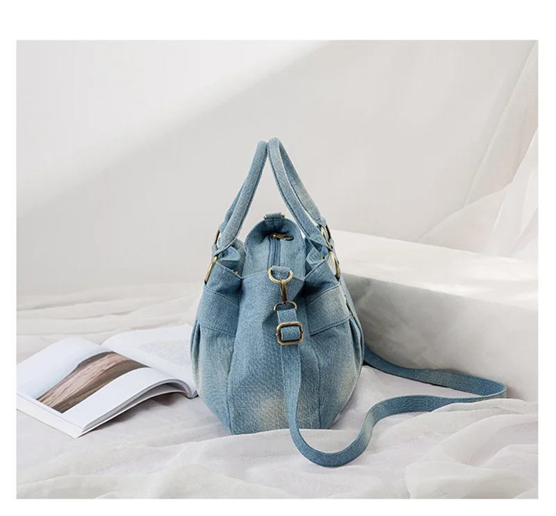 2022 Top Quality Women Denim Shoulder Bags Large Size Handbags Totes Multifunctional Travel Bags 2 Colors Drop Shipping