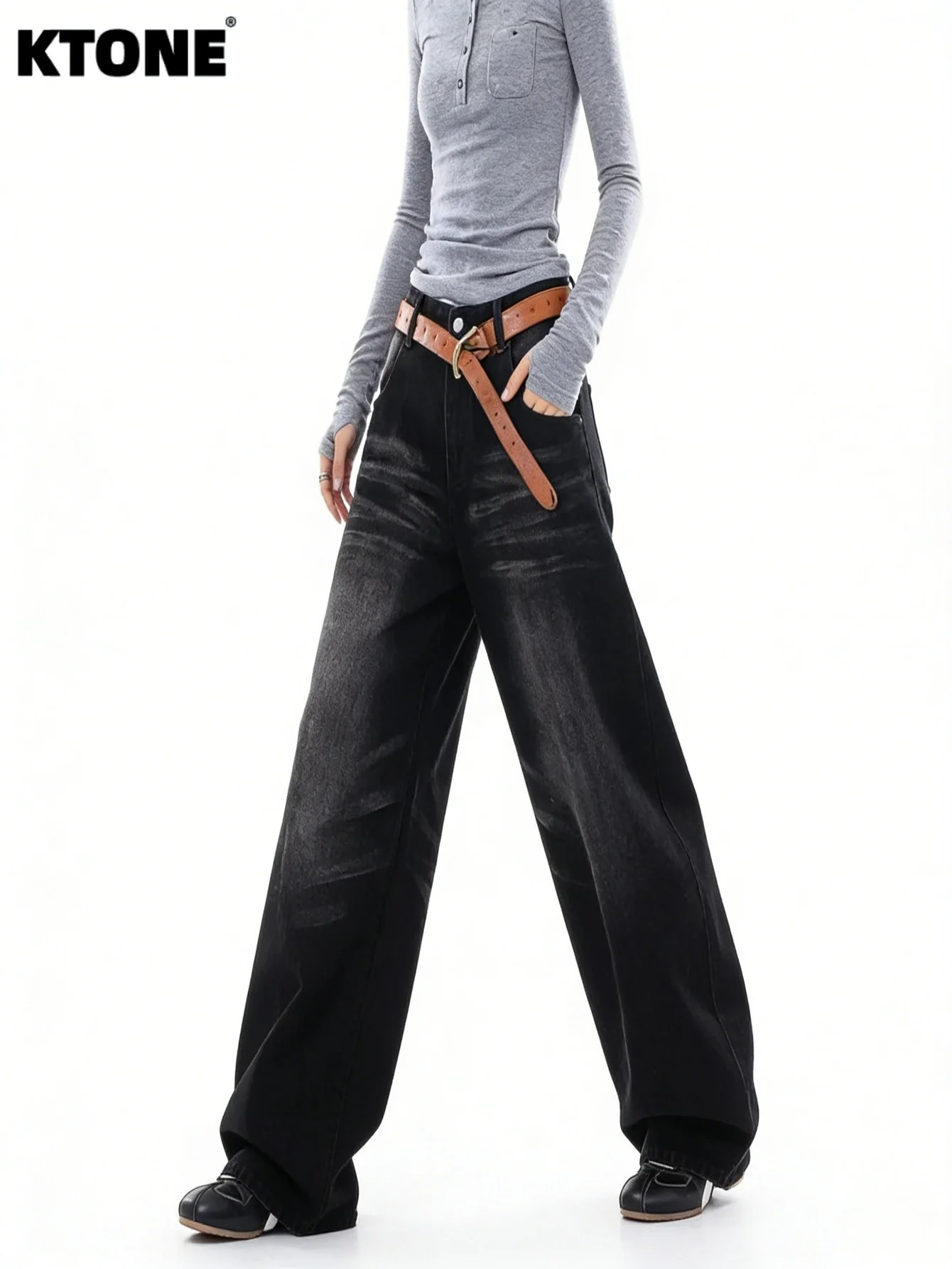 

Unisex Denim Pants Black Baggy For Man Light Retro Y2K Drip No accessories or belts included