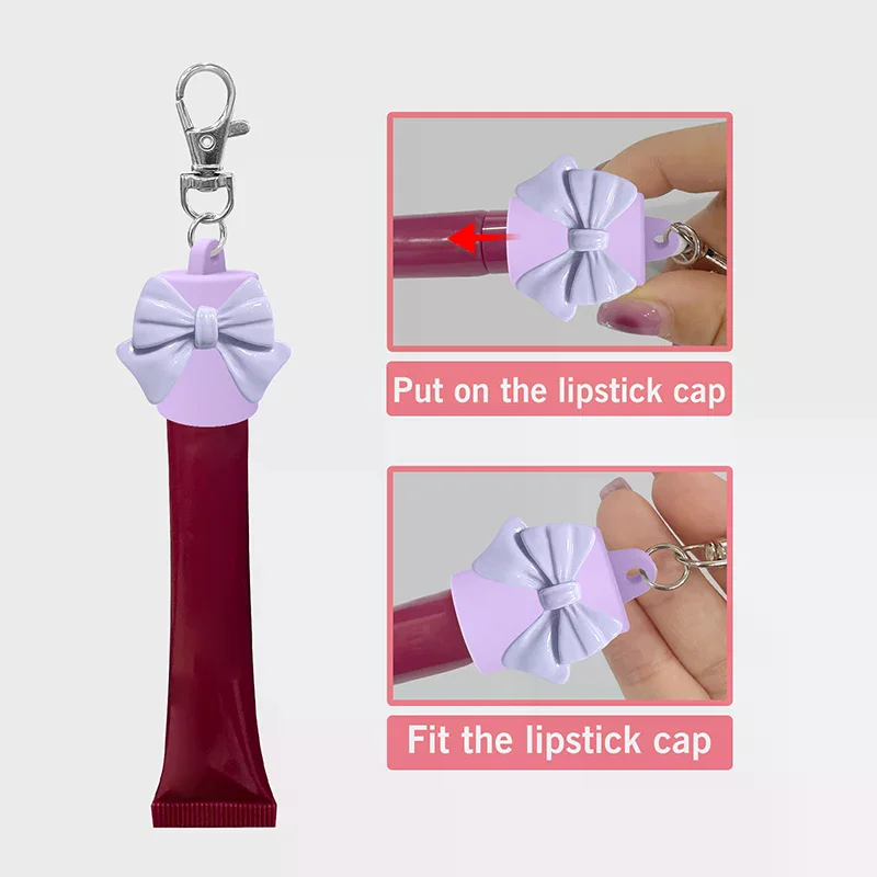 Silicone Lip Gloss Keychain Caps For Women Travel Convenient Beauty Product Accessories Travel Makeup Tool Accessory