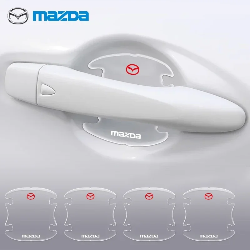 4pcs Car Transparent Door Handle Bowl Protector Film Stickers For Mazda 2 3 6 5 Atenza CX3 CX5 MX5 CX7 Axela CX30 CX90 CX60 CX50