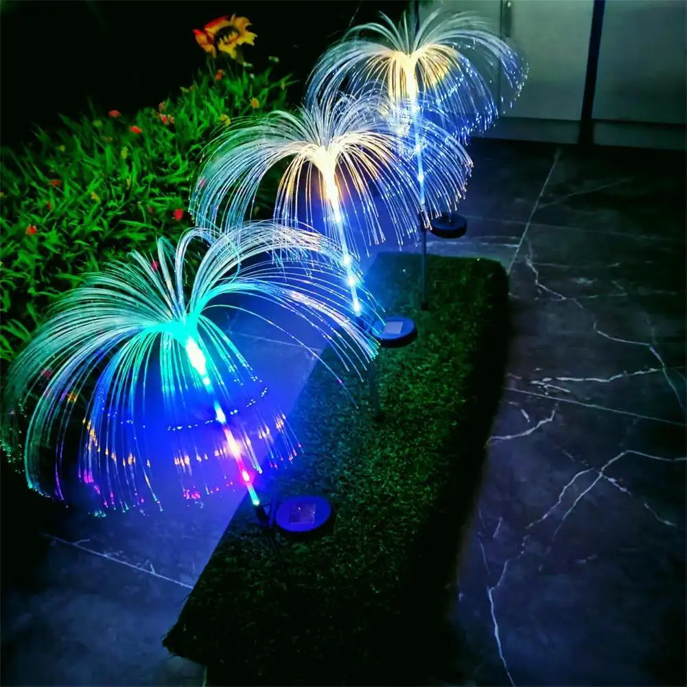 Luz Solar mejorada de flores para exteriores, luces de medusas solares impermeables decorativas para jardín, Patio, césped