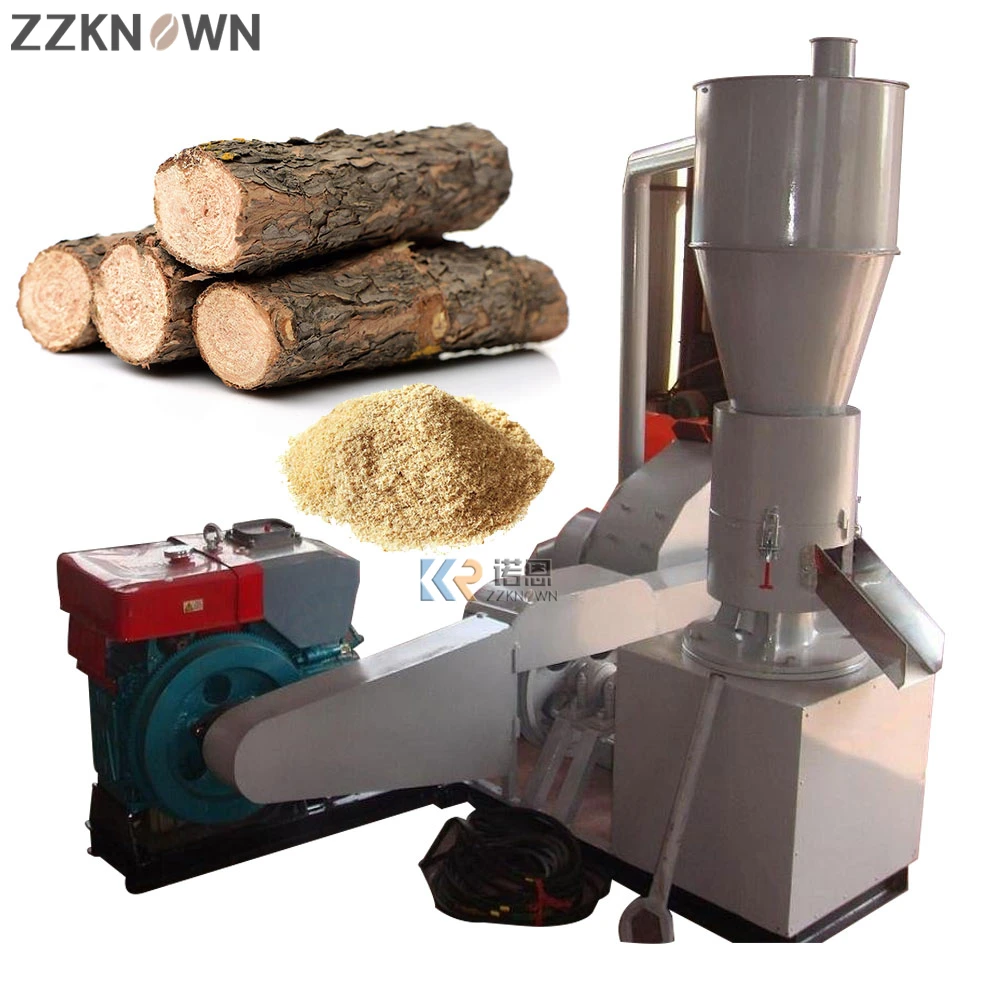 Máquina para fabricar pellets diésel KN-D30HP/máquina molino de pellets de madera de biomasa/prensa de pellets de virutas de madera de troquel plano