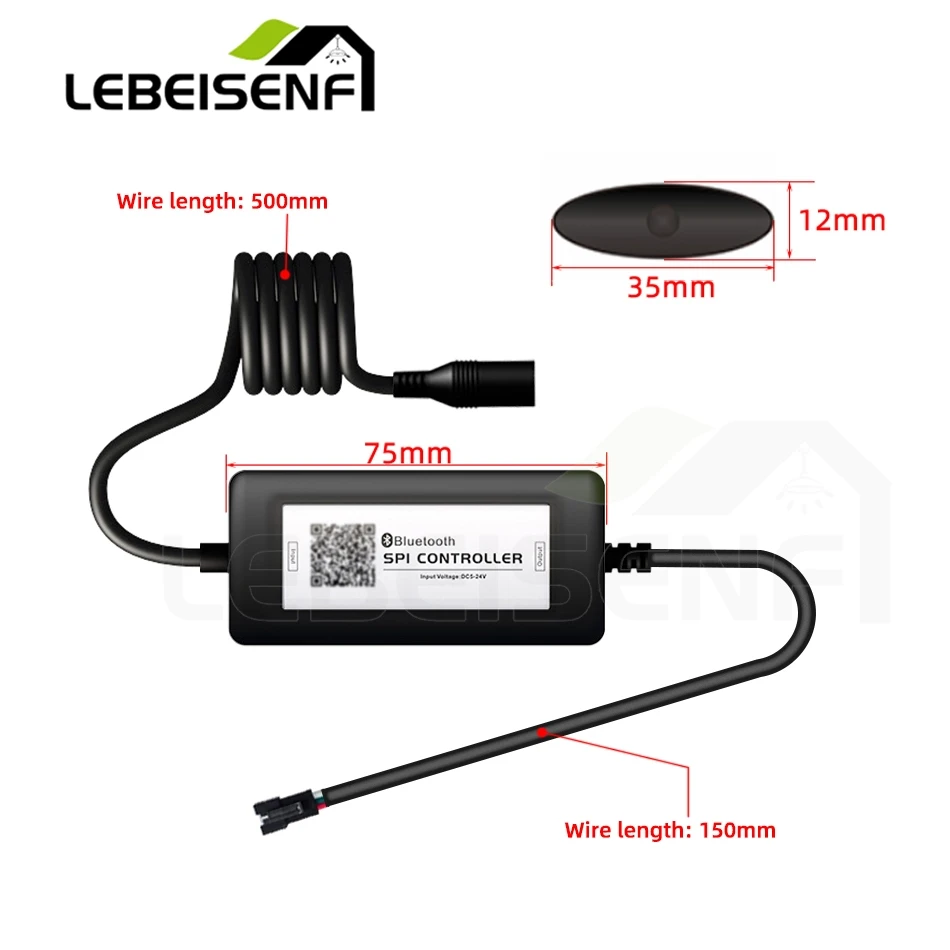 Smart Bluetooth APP DC5-24V Magic Color Controller 12V SPI Dimmer RF Full Touch Remote for RGB IC WS2811 WS2812B LED Pixel Strip