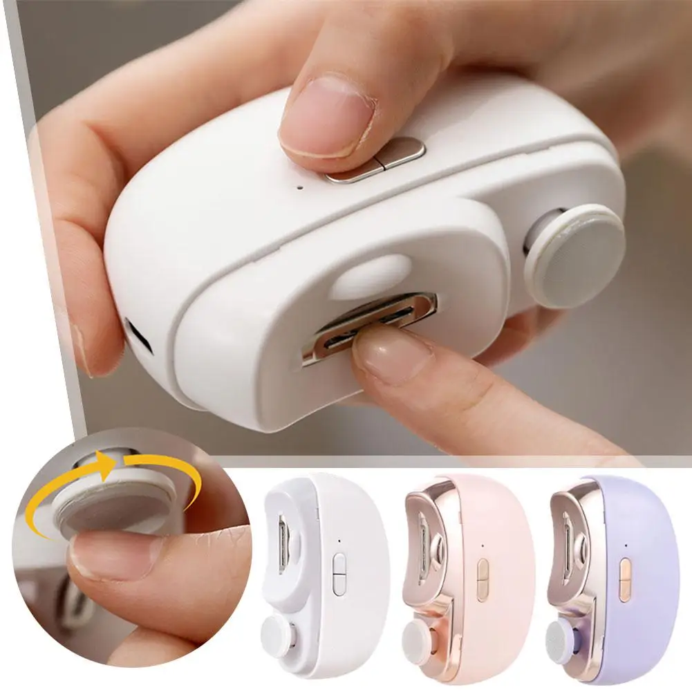 

Automatic Electric Nail Clippers USB Rechargeable Nail Trimmer Grinder Clipper Cutter Polishing Tools With Light For Baby Adult