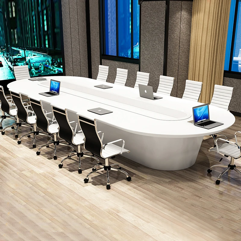 Painted conference table, minimalist modern office, irregular negotiation table and chair combination