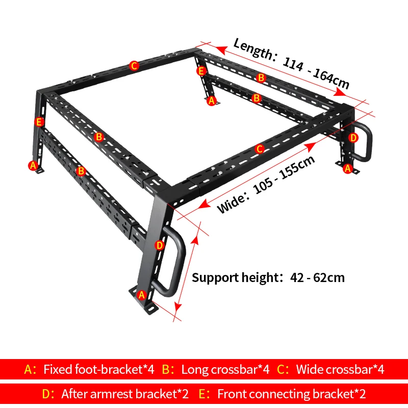 High Quality Modified Gantry Frame Anti-Roll Rack Cross Bars Rear Bucket Guardrail With Trailer Hitch For Pickup Truck