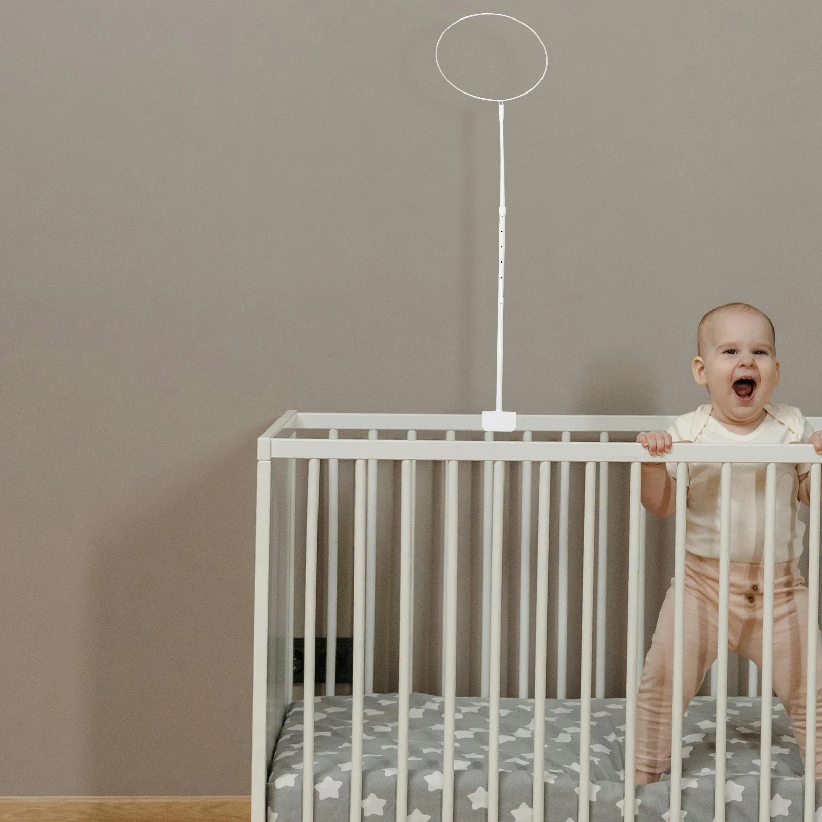 

Mosquito Net Stand for Baby Crib Newborn Metal Canopy Bracket Infant Bed Double Clip Sturdy Infant Crib Canopy Holder Anti Rust