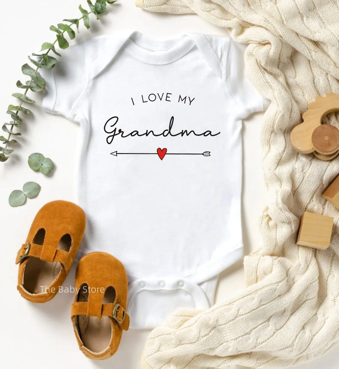 I Love My Grandma/Grandpa Baby Bodysuit Cute Newborn Baby Rompers Summer Short Sleeve Bodysuits Baby Boy Girl Clothes