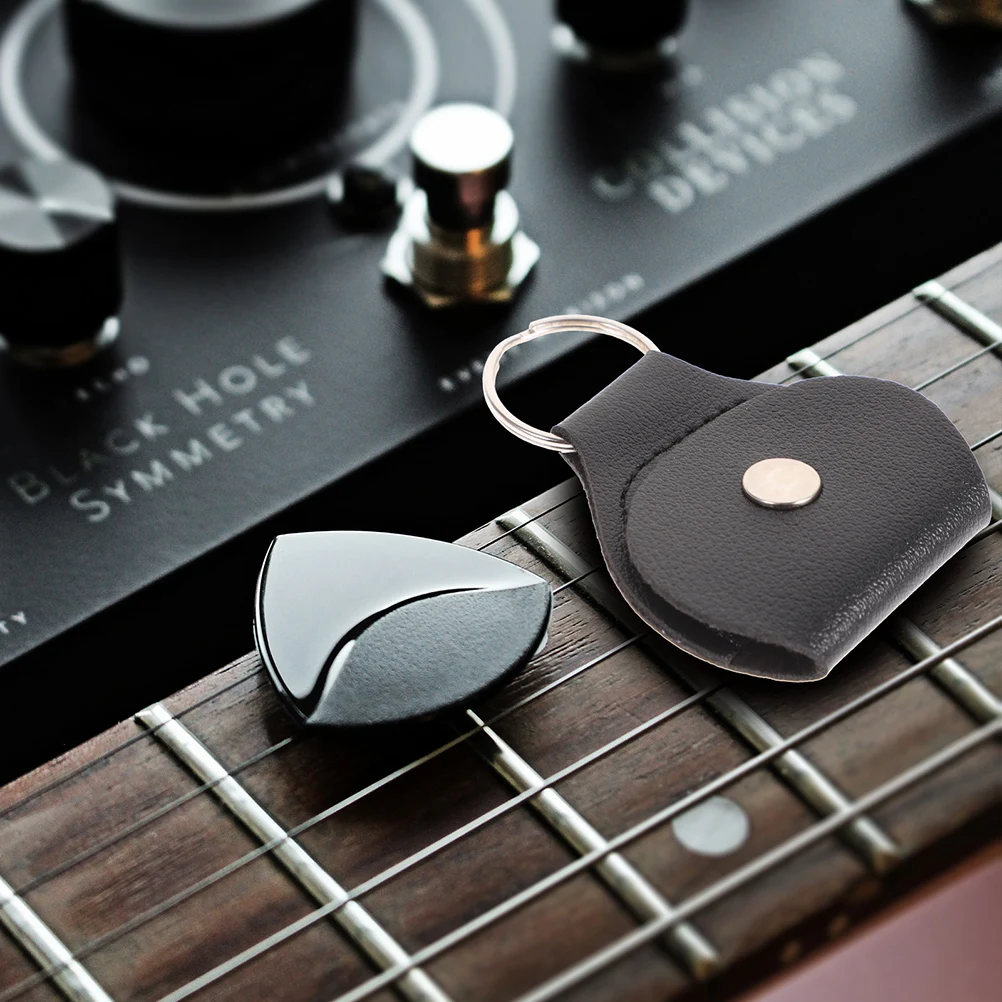 

Acoustic Guitar Pick Holder Case Bag Portable Plectrum Storage Organizer Keychain