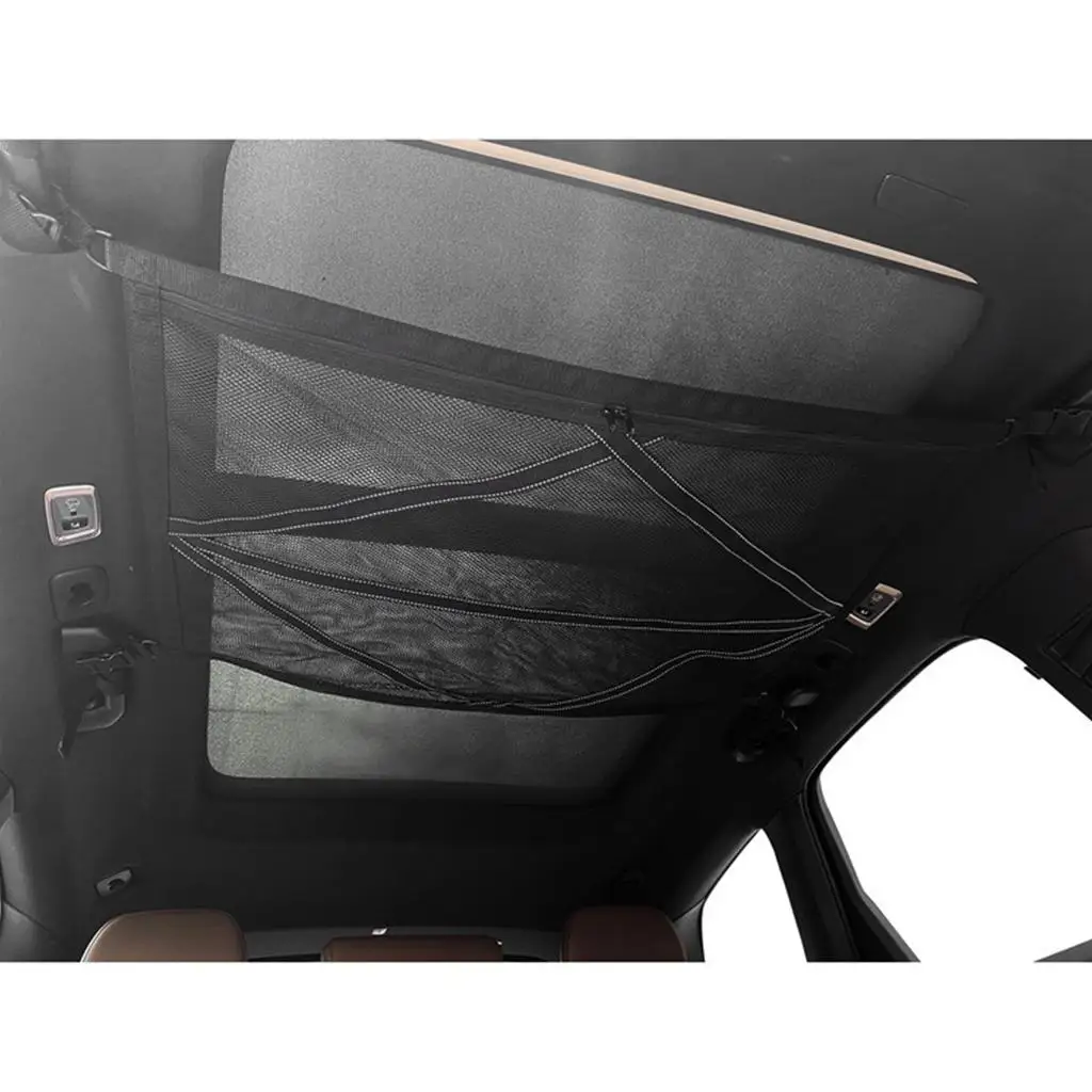 Interior Car Ceiling Storage Bag Adjustable Elasticated Net Basket Universal Hanging Fit