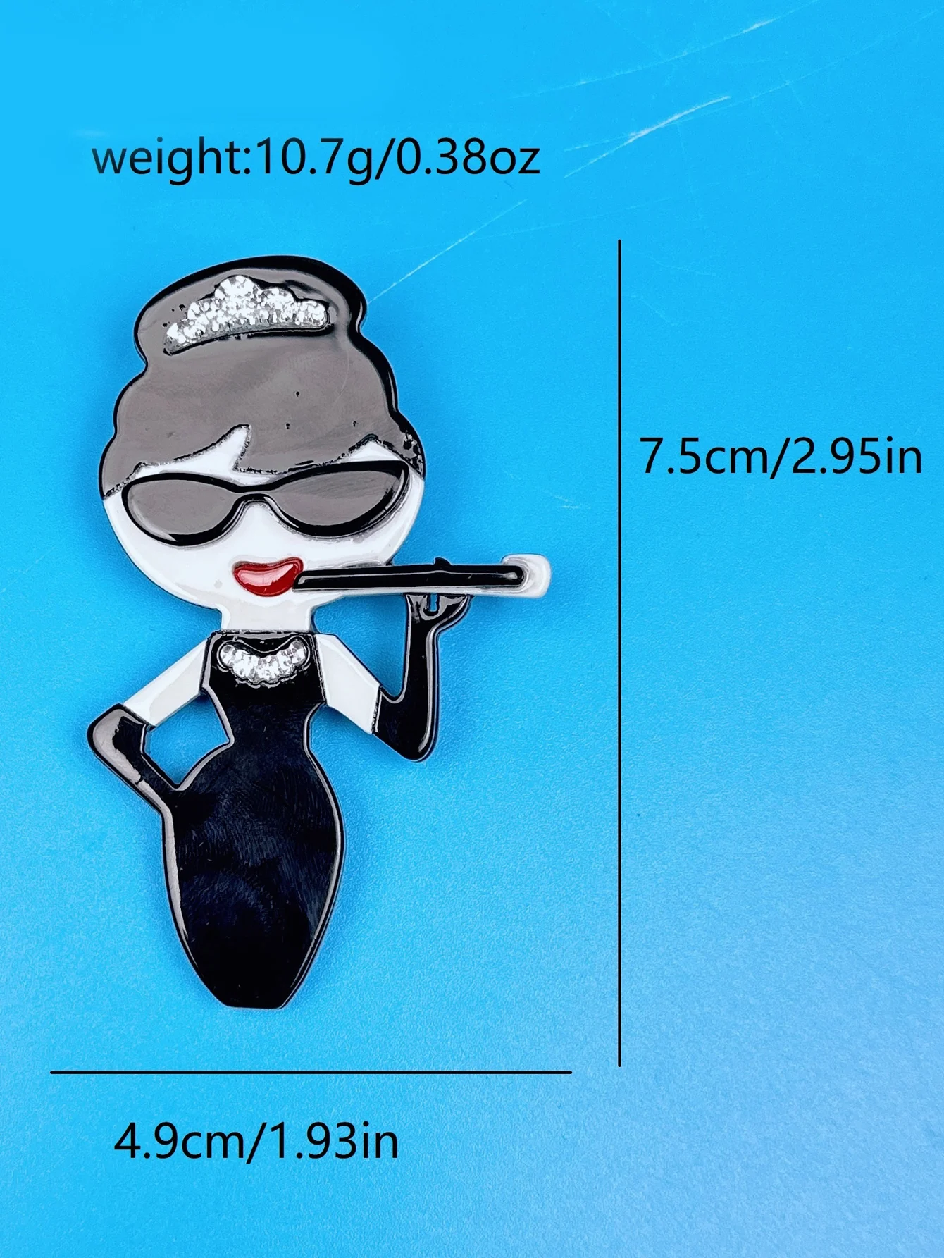 CINDY XIANG Cartoon Women With Cigarette Holder Acrylic Brooches Badges Big Resin Cute Lady Tobacco Pipe Scarf Pins Brooch Gift