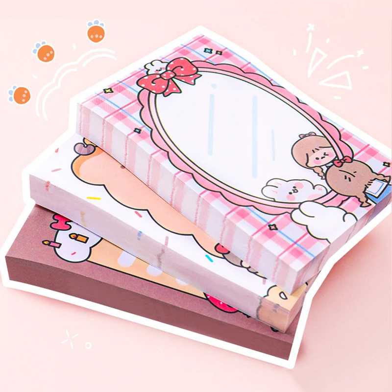 80 ورقة Kawaii فتاة مذكرة الوسادة يمكن المسيل للدموع N مرات لصق رسالة مثبت ملاحظة علامات التبويب لزجة لطيف ملاحظة الوسادة مذكرة ملاحظات #3