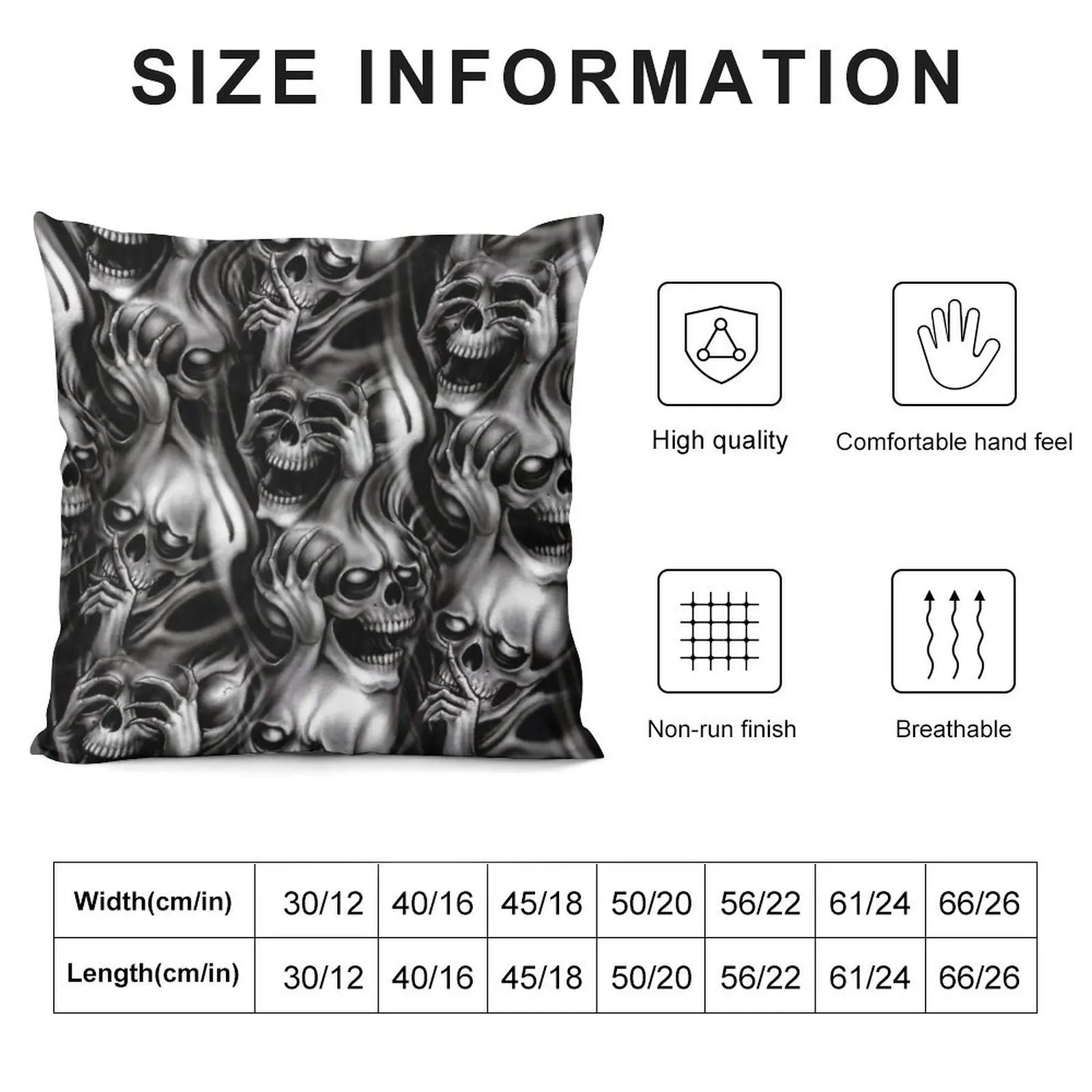 see no evil hear no evil speak no evil skulls pattern Throw Pillow pillow cover luxury Sofa Covers For Living Room pillow