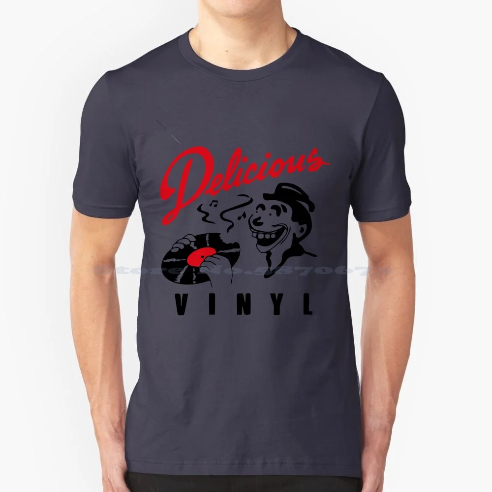 Delicious Vinyl T Shirt 100% Cotton Tee Eyebrand Delicious Vinyl Record Retro Punk Goth