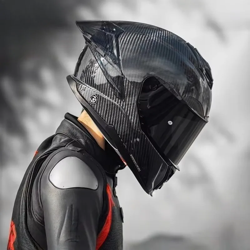 FASEED FS801 Motorcycle Full Helmet Large Tail Retro Cruise Motorcycle Helmet Double Lens Capacete Masculino Casco Moto Шлем