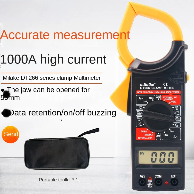 Digital Clamp Meter Digital Display Multimeters Current Meter Resistance AC/DC Universal Meter High Precision 1000V