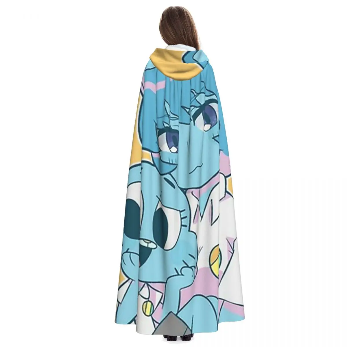 Nicole gumball watterson capa longa com capuz bruxa traje medieval cosplay capa halloween vampiro adulto unissex