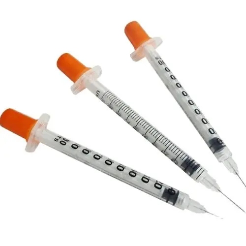 50pcs/lot 1ml 0.5ml 29G Disposable Plastic Veterinary Syringe With Needles pet Animal dog cat syringe