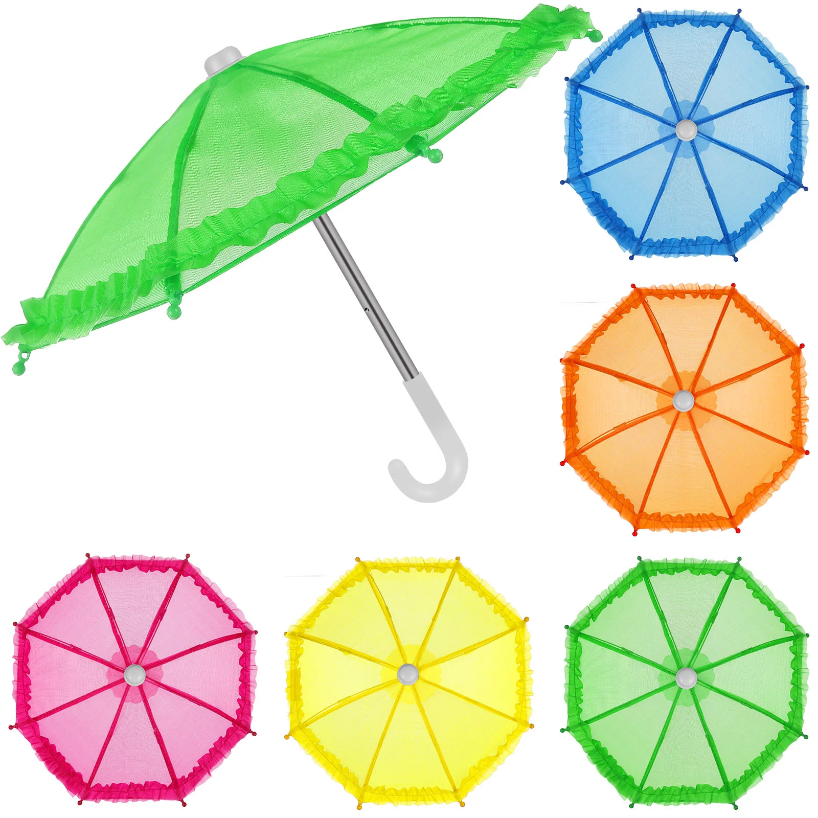 

5 Pcs Toy Umbrella Tabletop Mini Toys Parasol Furniture Decorative Tiny Lace Child