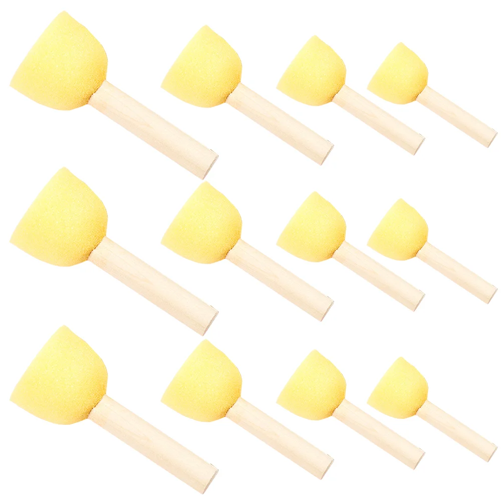 

30 Pcs Foam Paint Brushes Sponge Stamp Graffiti Stampers Drawing Seal Tool Yellow Child