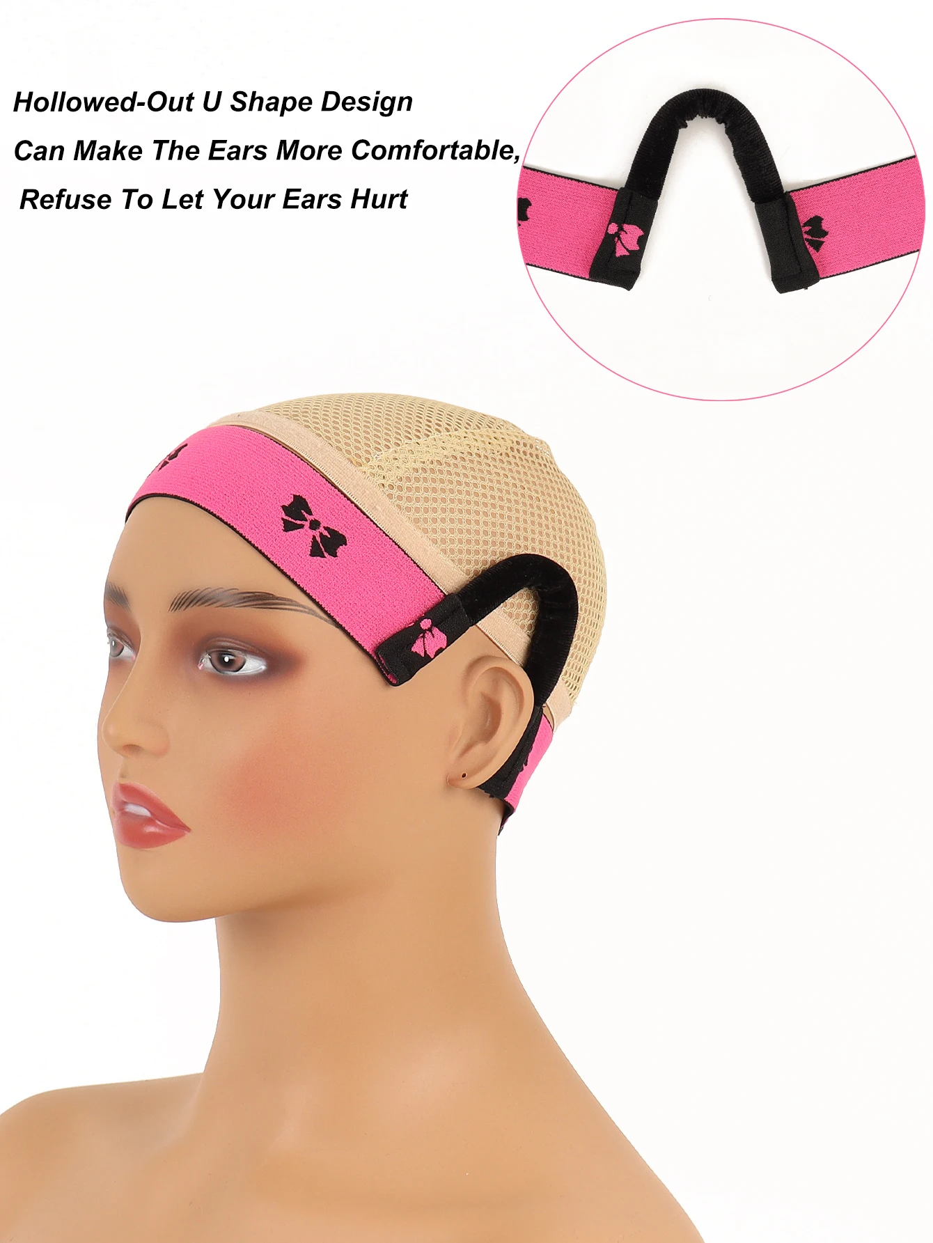 3 قطعة/1 قطعة وصل حديثًا شريط شعر مستعار مريح من الدانتيل - قابل للتعديل، حماية للأذن، عرض 3 سم، أسود، لأمن حافة الشعر المستعار