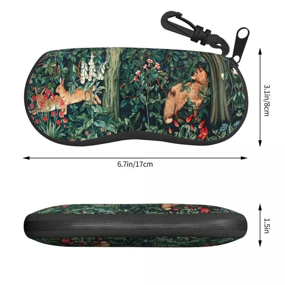 Fox And Hares By William Morris Shell Eyeglasses Case Women Men Cute Floral Textile Pattern Glasses Case Sunglasses Box Pouch