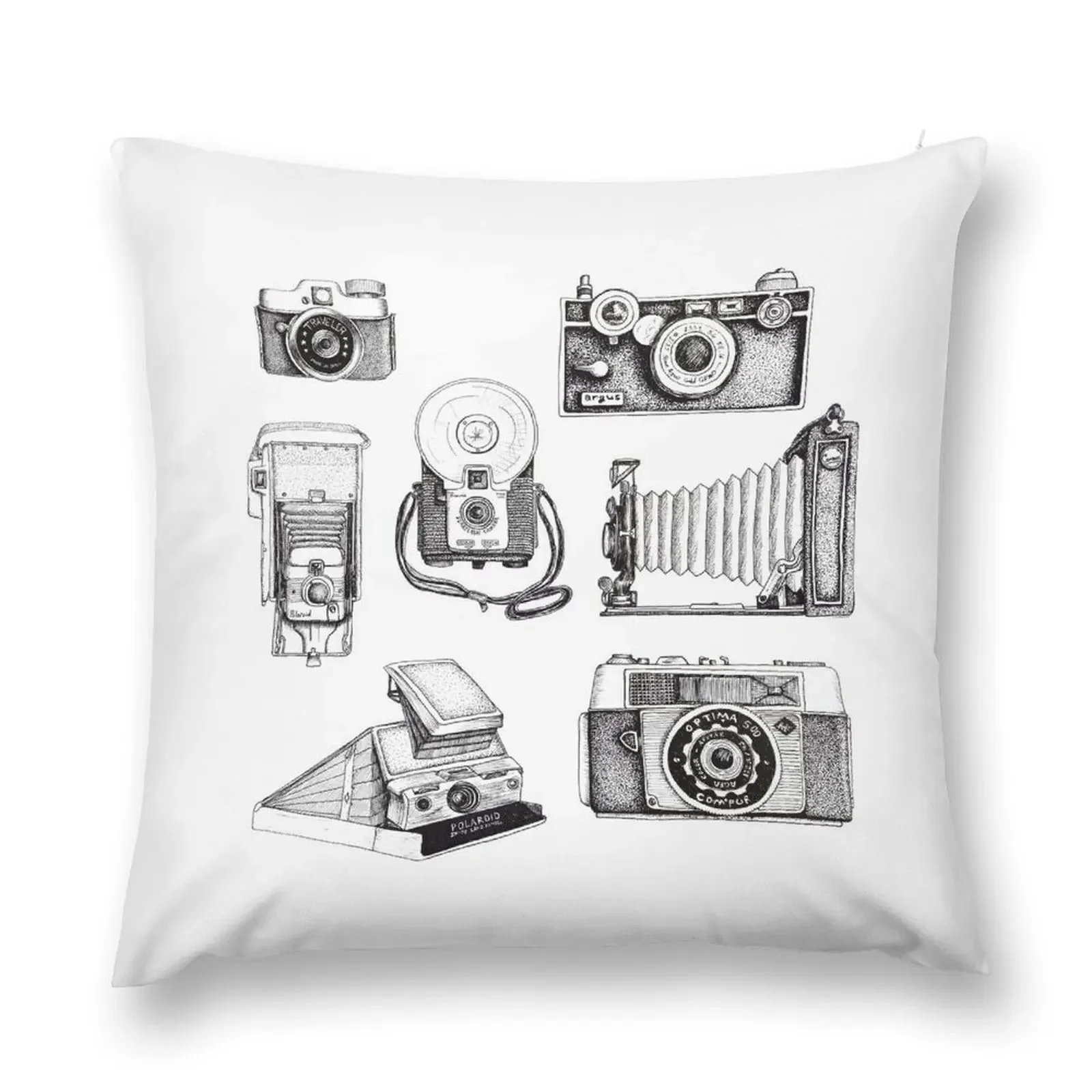 

Vintage Camera Collection Throw Pillow Couch Pillows Luxury Living Room Decorative Cushions pillow
