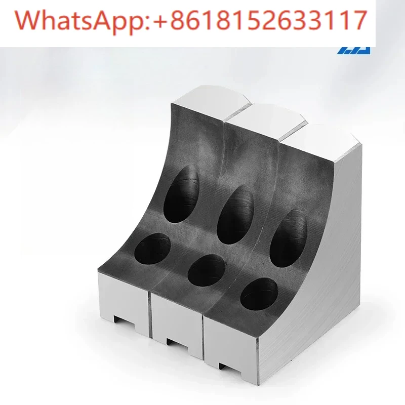 ظرف هيدروليكي ثلاثي الفك، فك ناعم على شكل حرف L، 6 بوصة، 8 بوصة، 10 بوصة مخلب شاهق 80100120 تجنب أربعة محاور