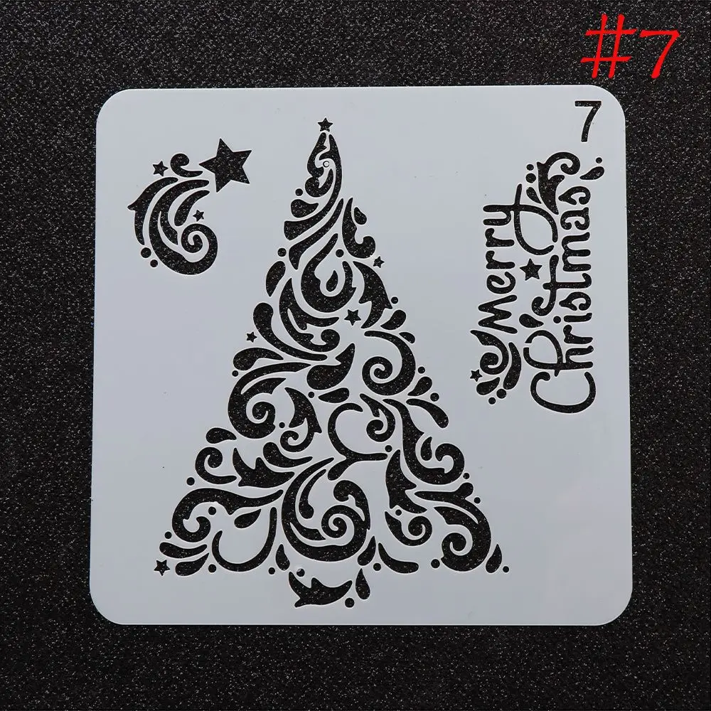 Album Decorative Wall Painting Paper Card Christmas Hollow Stencils Flower Template Embossing Scrapbooking