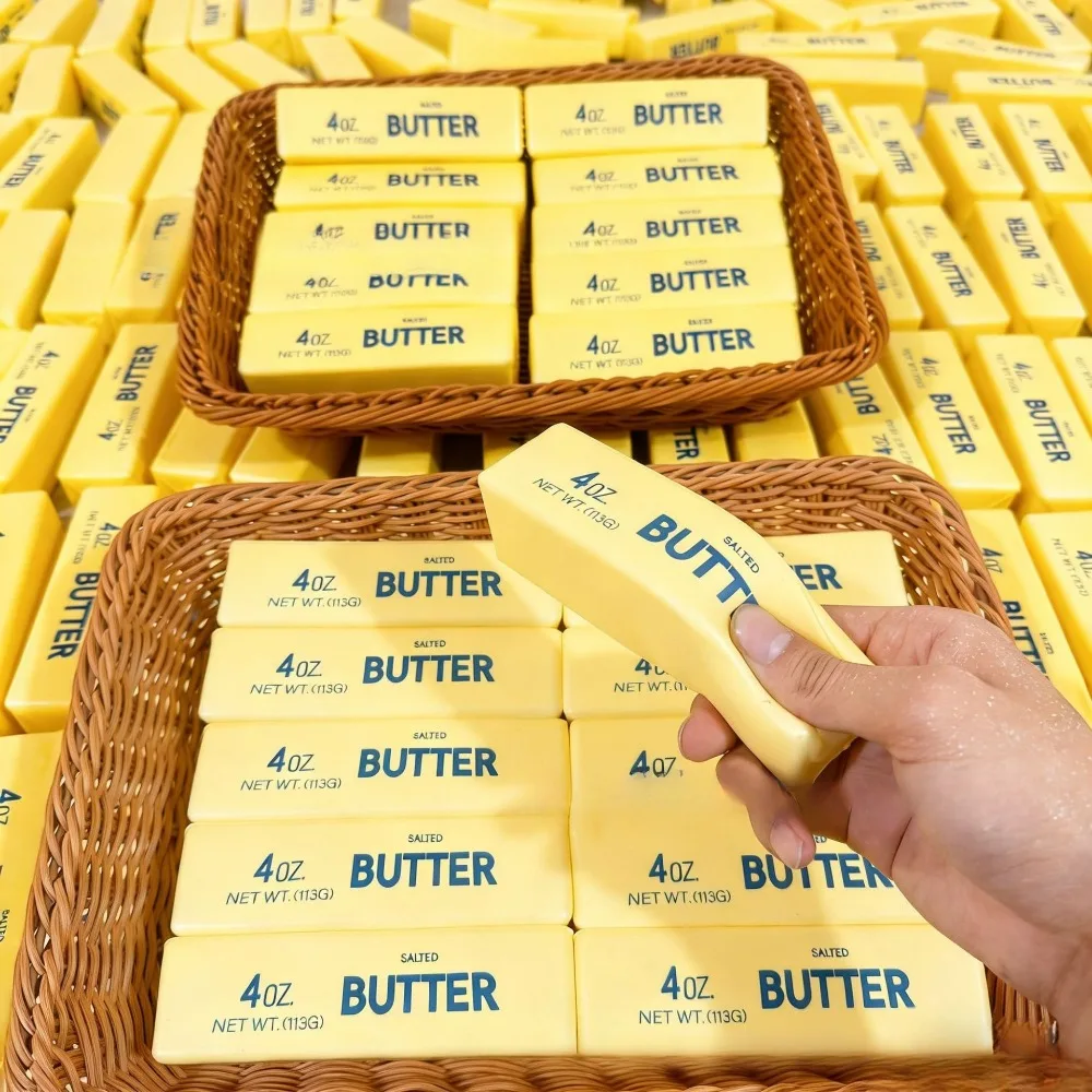 Juguete Blandito de PU Suave para Aliviar el Estrés, Barra de Mantequilla Ficticia, Juguete Sensorial Antiestrés para Niños y Adultos, Calmante Portátil para la Ansiedad