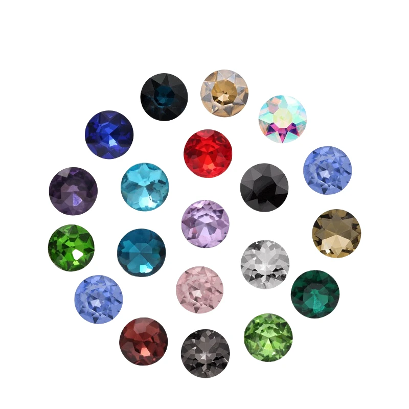8mm-27mm Round CRYSTAL POINTED BACK Rhinestones Flat Top Bao Shi Hua All Colors Round Glass Crystal Stone Jewelry Dress Making