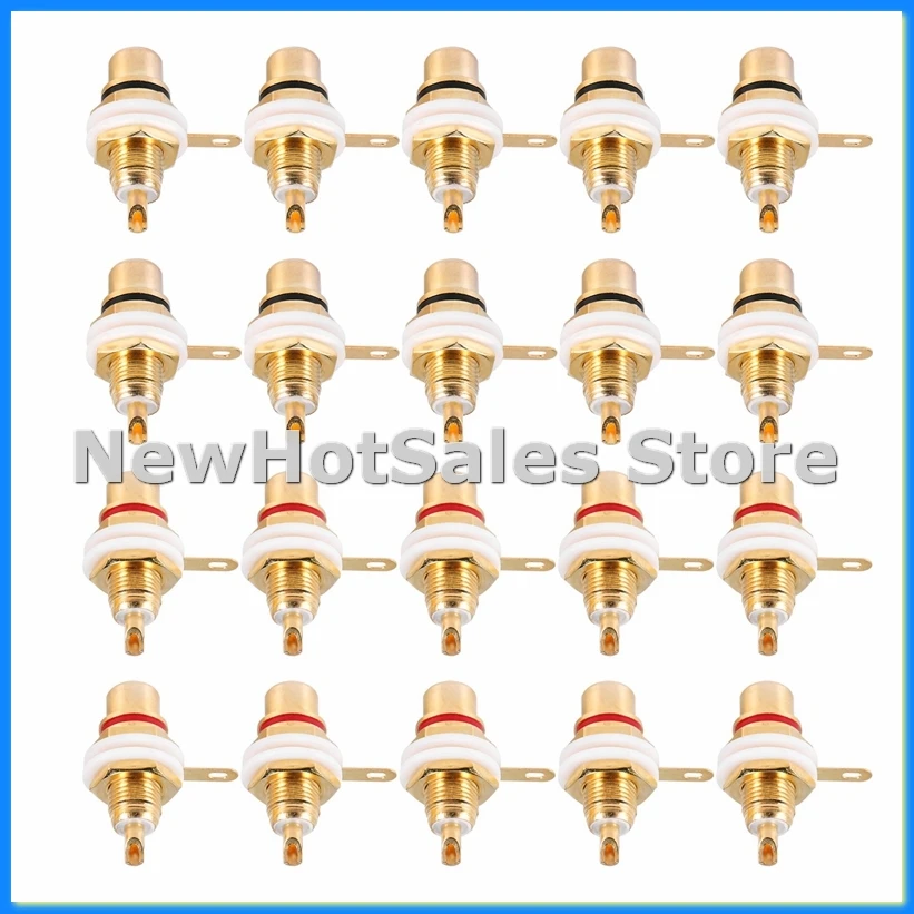 

20 шт. позолоченных разъемов-гнезд для панели шасси, для усилителя и динамика - A25R