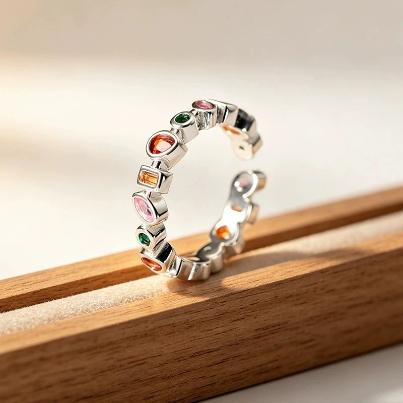 XIYANIKE Colorful Zircon Waterdrop Adjustable Finger Rings For Women Girl Sweet Fashion New Jewelry Gift Party Wholesale кольцо