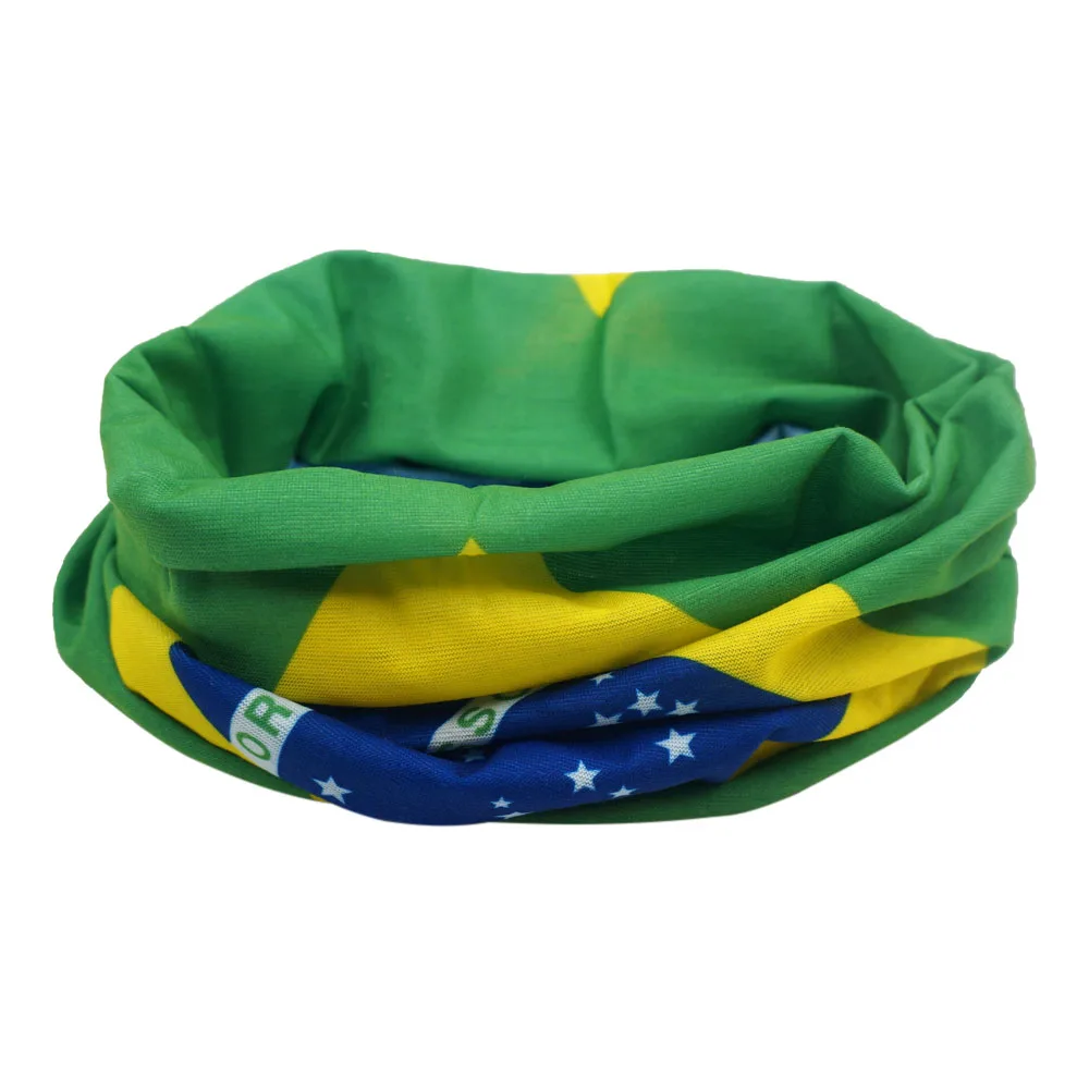 South America National Flag Bandanas 100% Polyester Outdoor Sports Headband Brazil/Colombia/Chile/Bolivia Neck Gaiter Tube Scarf