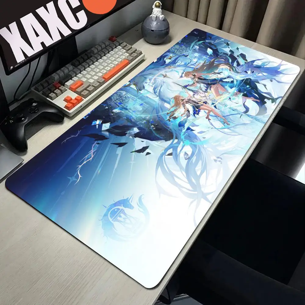 

Резиновый коврик для мыши Cartethyia Wuthering Waves, игровой коврик для ноутбука, очень большой нескользящий коврик для мыши Kawaii, игровые аксессуары XXL
