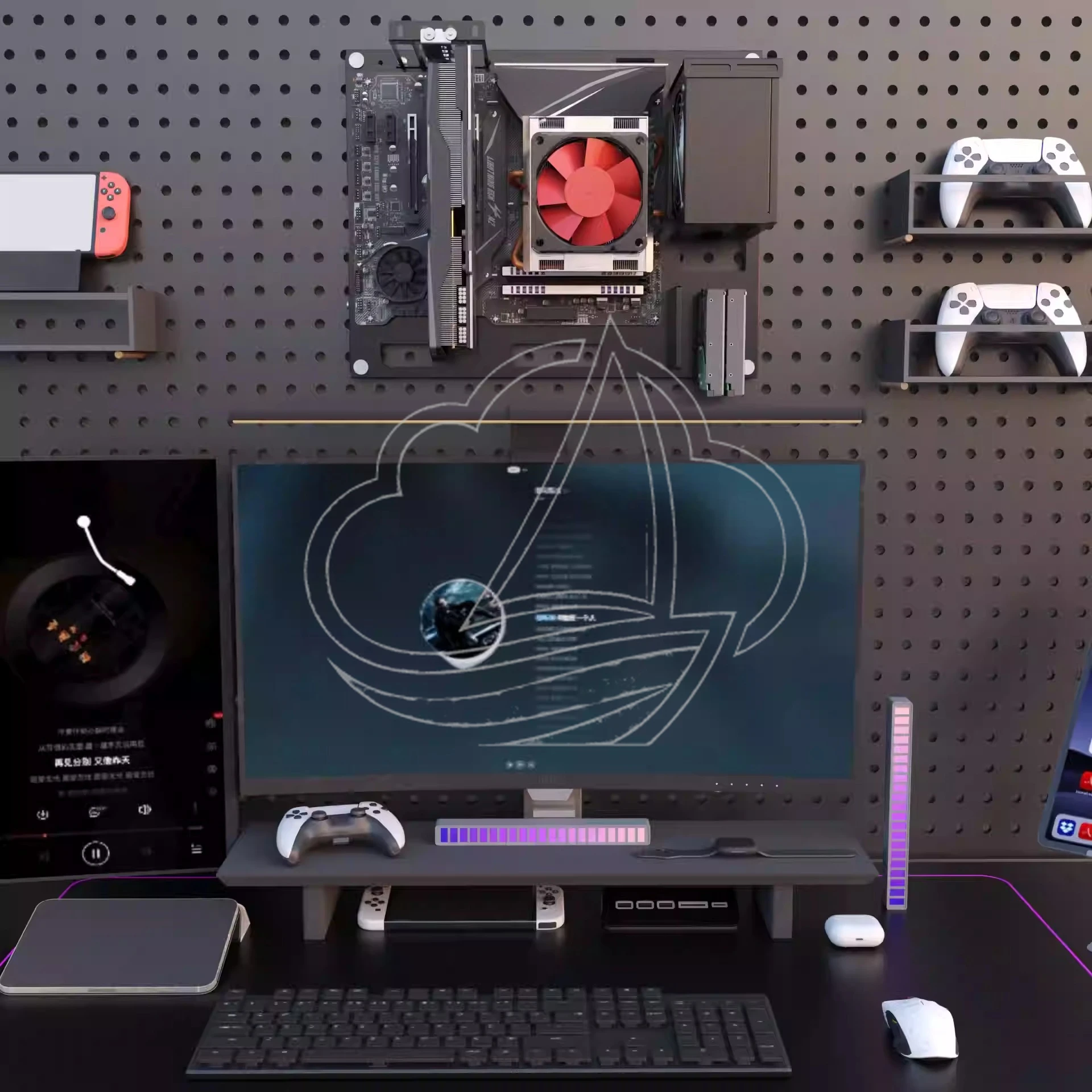 Open Wall-Mounted Chassis with Hanging Hole Plate Motherboard Support Test Platform (Supports ATX & MATX)